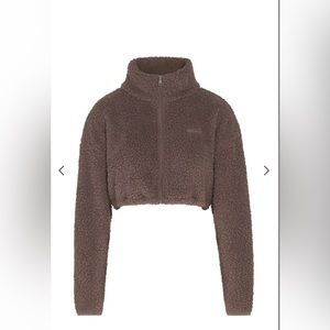Skims Teddy Crop ZipUp Jacket